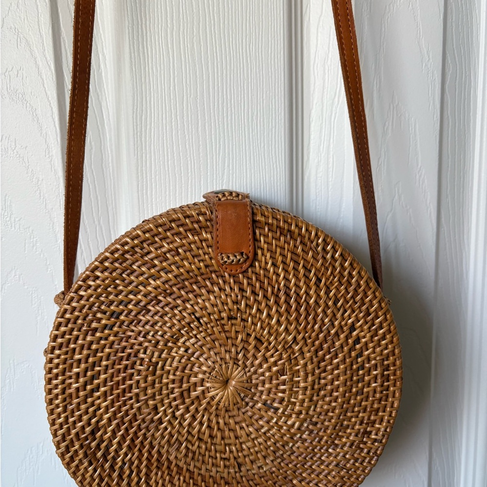 Brown Woven Crossbody Bag